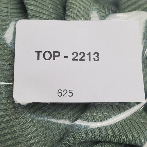 Green Ribbed Spaghetti Strap Fit & Flare Mini Dress Shorts Size M Casual Sleevel - Picture 6 of 6